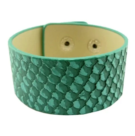 Fako Bijoux - Armband - Breed - Schubben - Turquoise