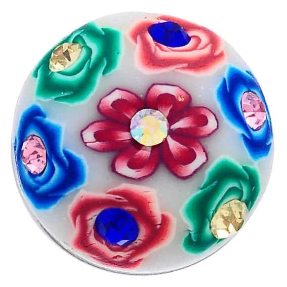 Fako Bijoux - Click Button - Fimoklei - Bloemen Multi