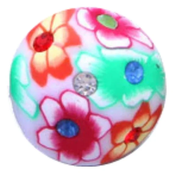 Fako Bijoux - Click Button - Fimoklei - Bloemetjes Wit Multi