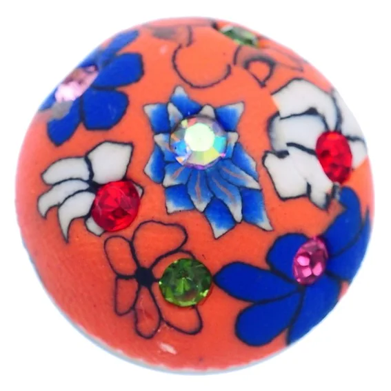 Fako Bijoux - Click Button - Fimoklei - Bloemen Oranje