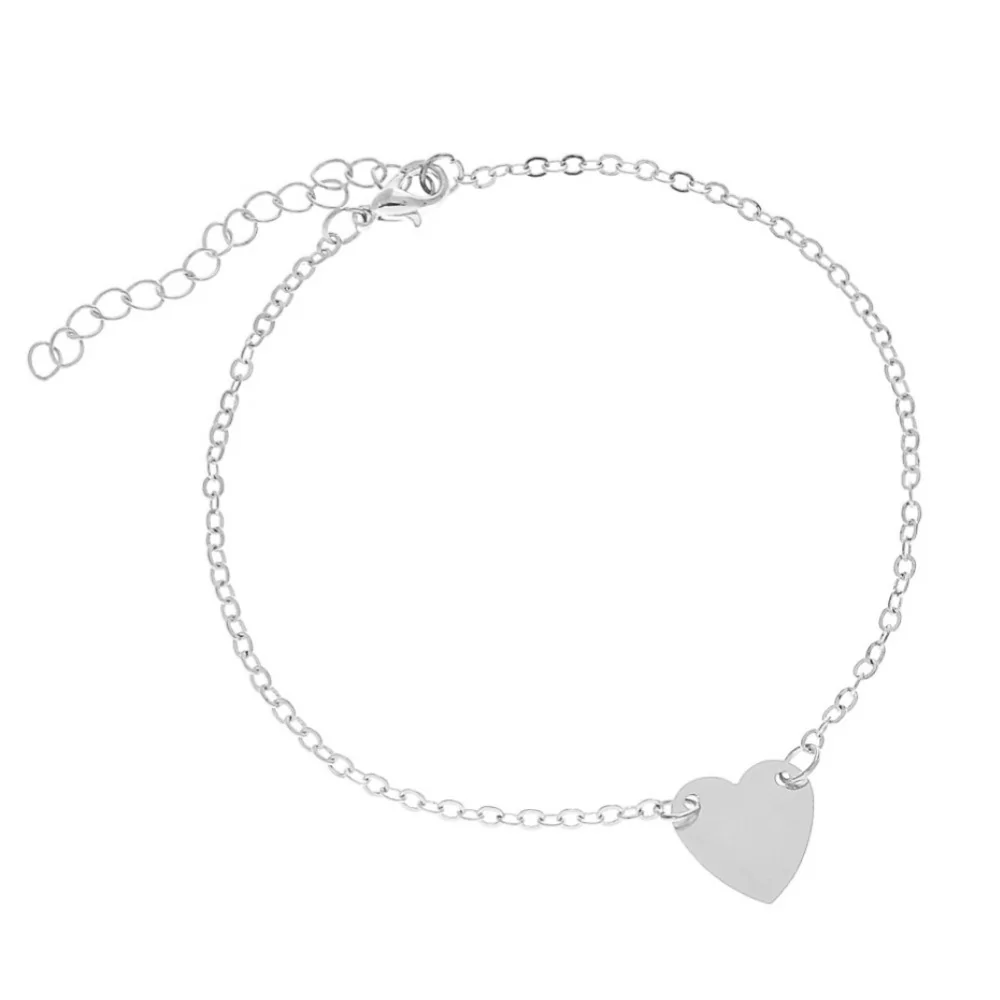 Fako Bijoux - Enkelbandje - Hartje - Zilverkleurig