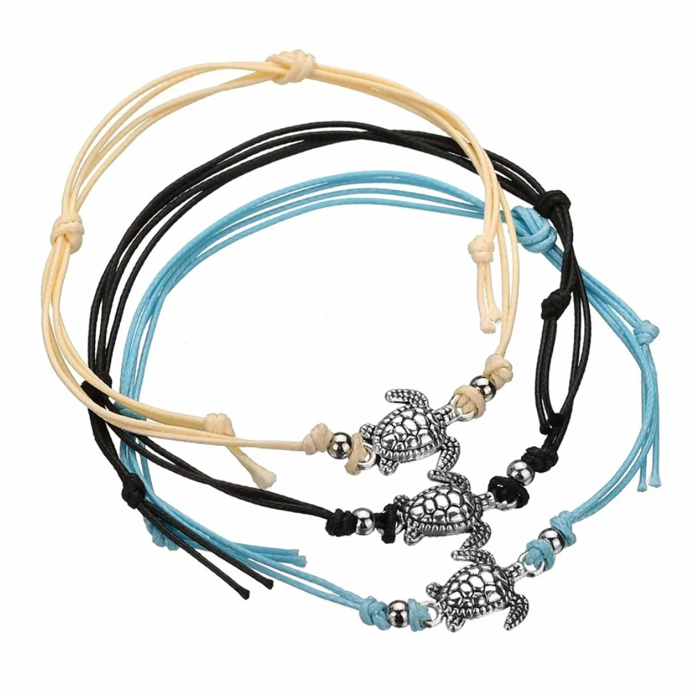 Fako Bijoux - Enkelbandjes - Schildpad - Set - 3 Kleuren
