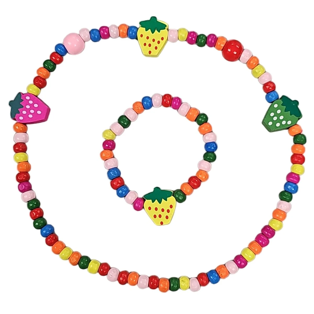Fako Bijoux - Kinderketting en Armband - Aardbeitjes