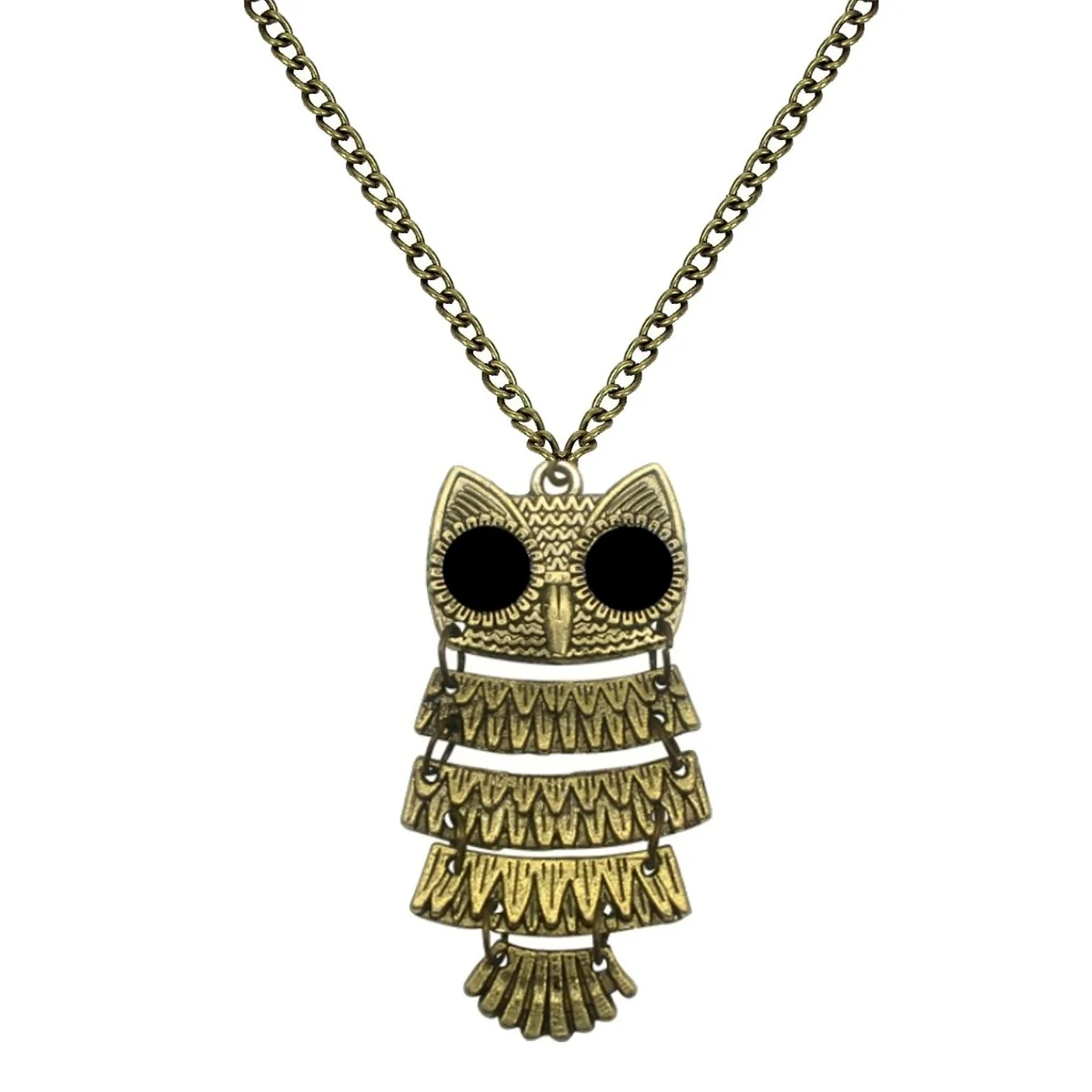Fako Bijoux - Ketting - Dansend Uiltje - 25x50mm - Bronskleurig