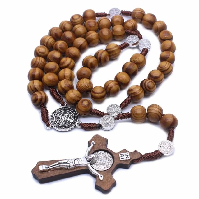 Fako Bijoux - Rozenkrans Ketting - Sandelhout - 10mm
