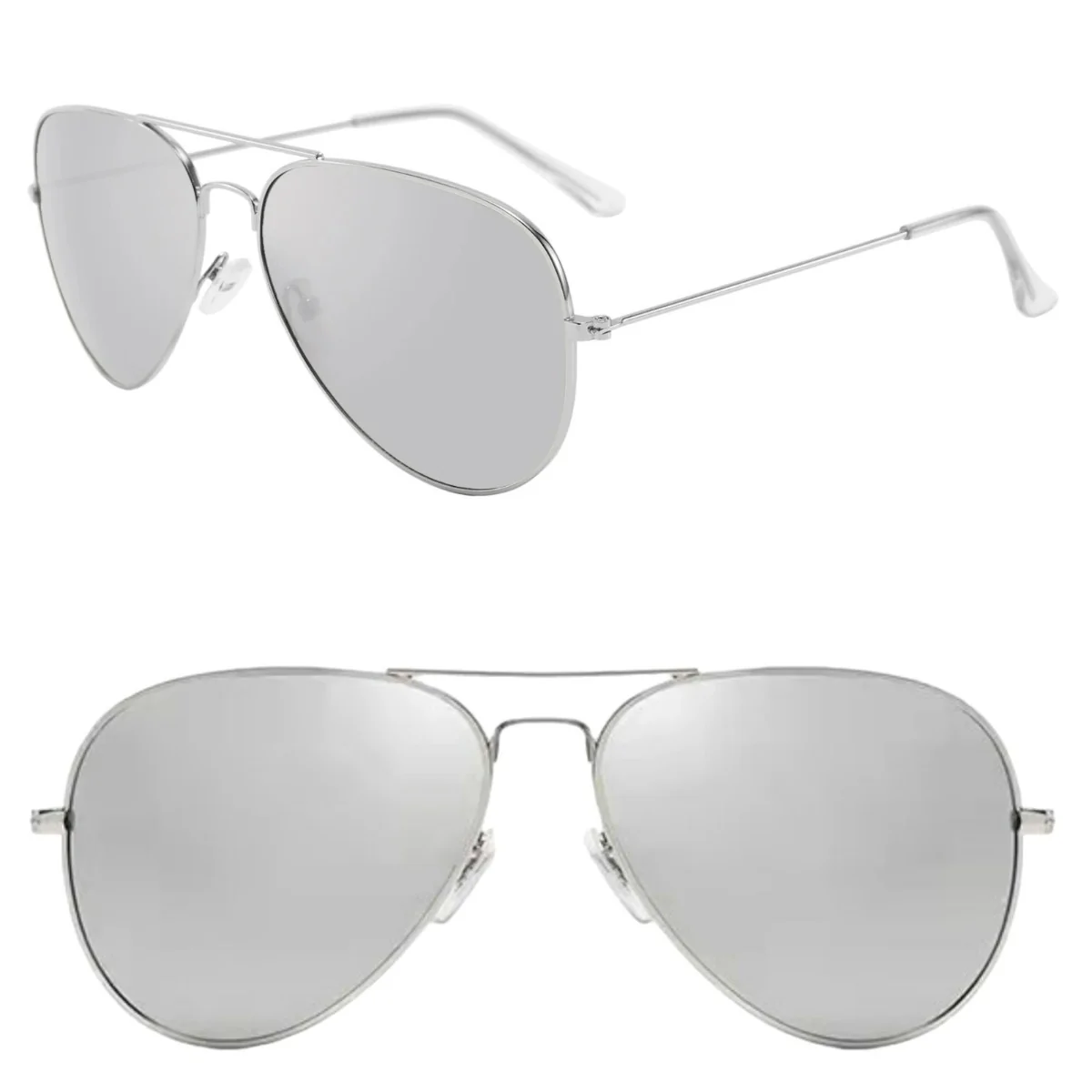Fako Fashion - Pilotenbril - Piloot Zonnebril - Heren Zonnebril - Dames Zonnebril - Zilver - Zilver