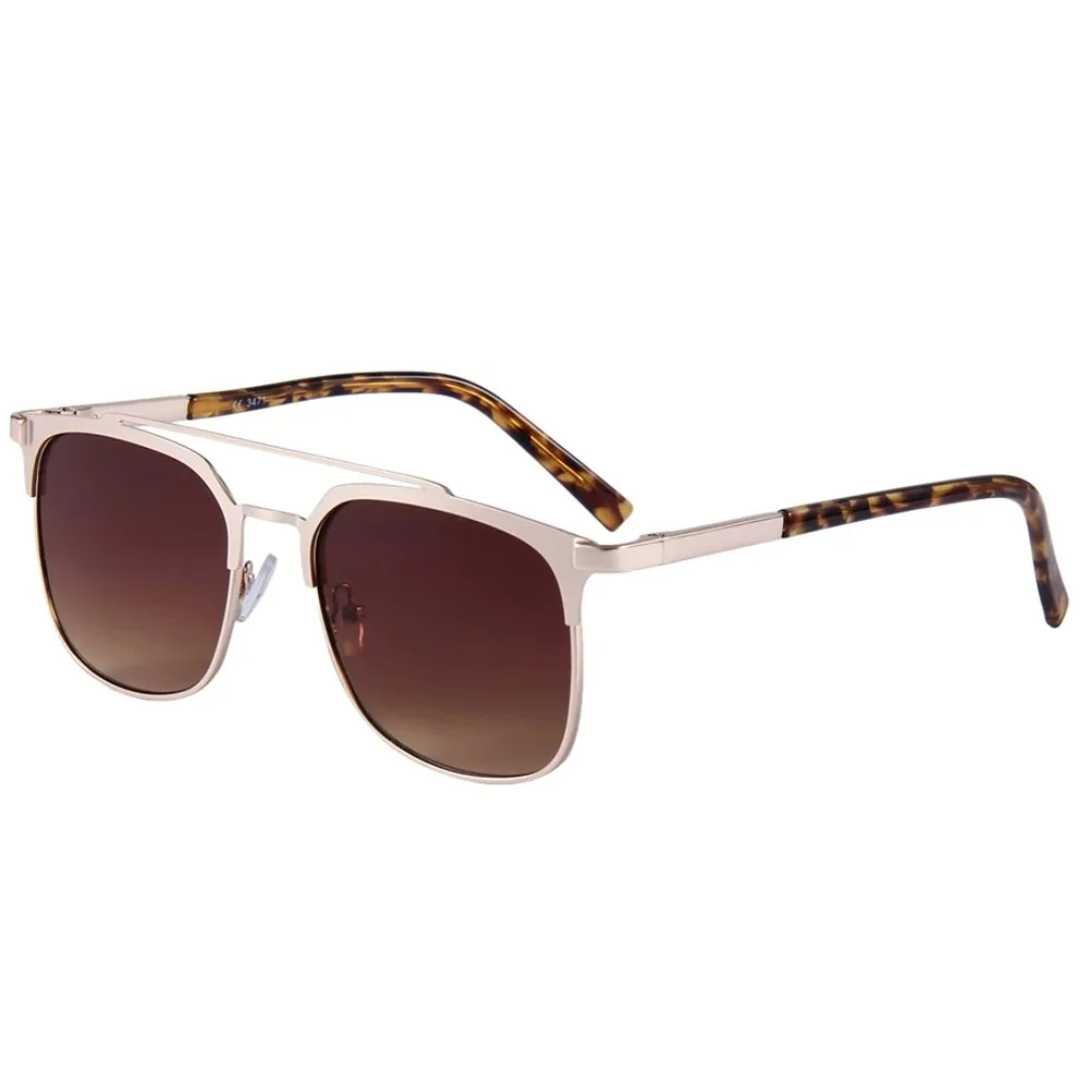 Fako Sunglasses - Pilotenbril Metal - Piloot Zonnebril - Heren Zonnebril - Dames Zonnebril - Model Jean - Bruin