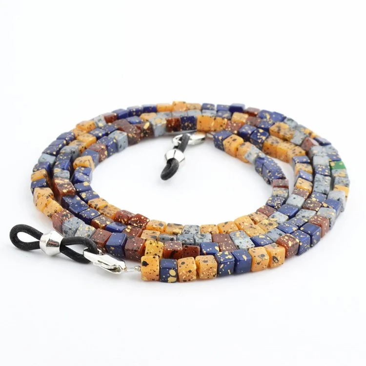 Fako Bijoux - Brillenkoord - Blokjes - 4mm - 70cm - Natural
