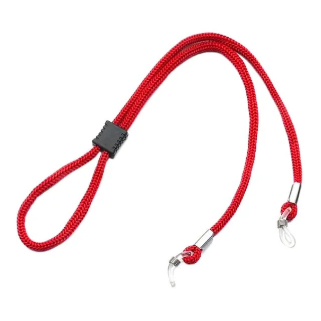 Fako Bijoux - Nylon Brillenkoord Dik - Classic - 5mm - 66cm - Verstelbaar Brillenkoord - Brilband - Rood