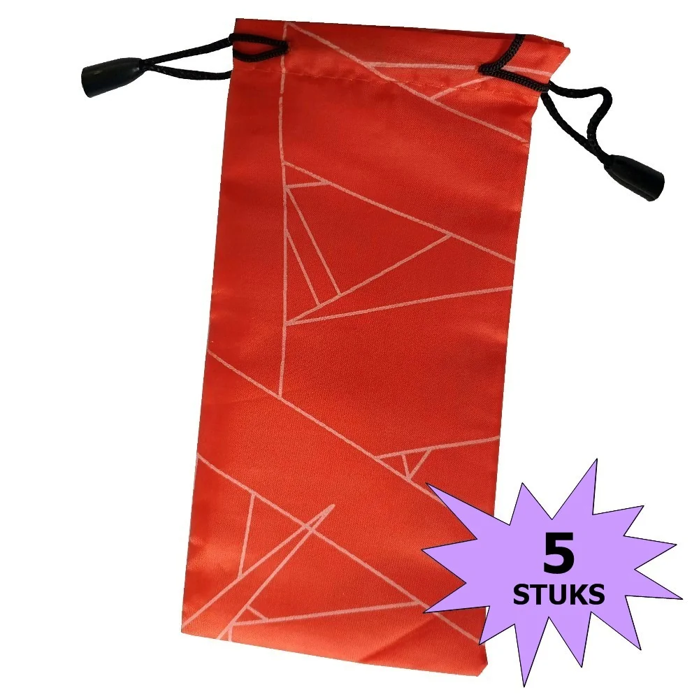 Fako Bijoux - Microvezel Brillenhoes - Brick - 18x9cm - Rood - 5 Stuks