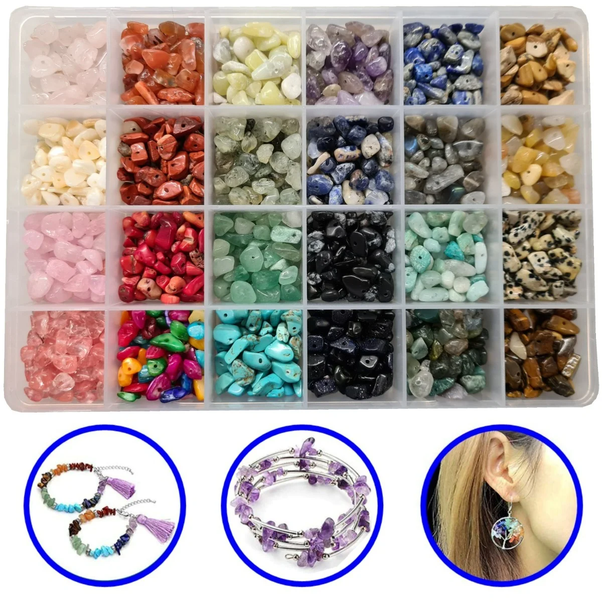 Fako Bijoux - Natuursteen Set - Stukjes Natuursteen - Sieraden Maken - 1200 Stuks