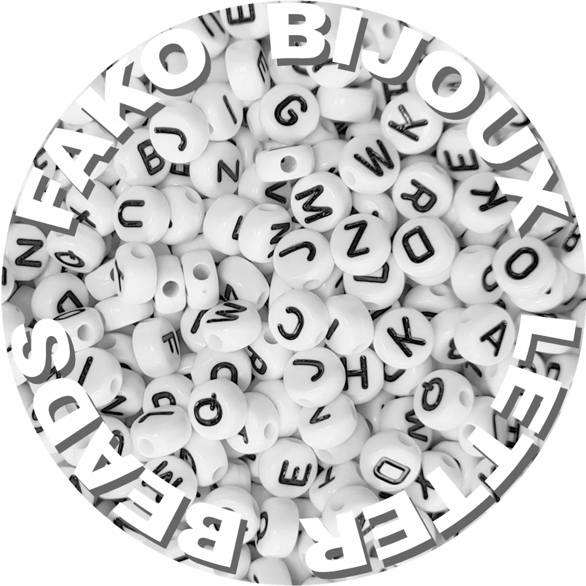 Fako Bijoux - Letterkralen - Letter Beads - Alfabet Kralen - Sieraden Maken - 500 Stuks - Wit