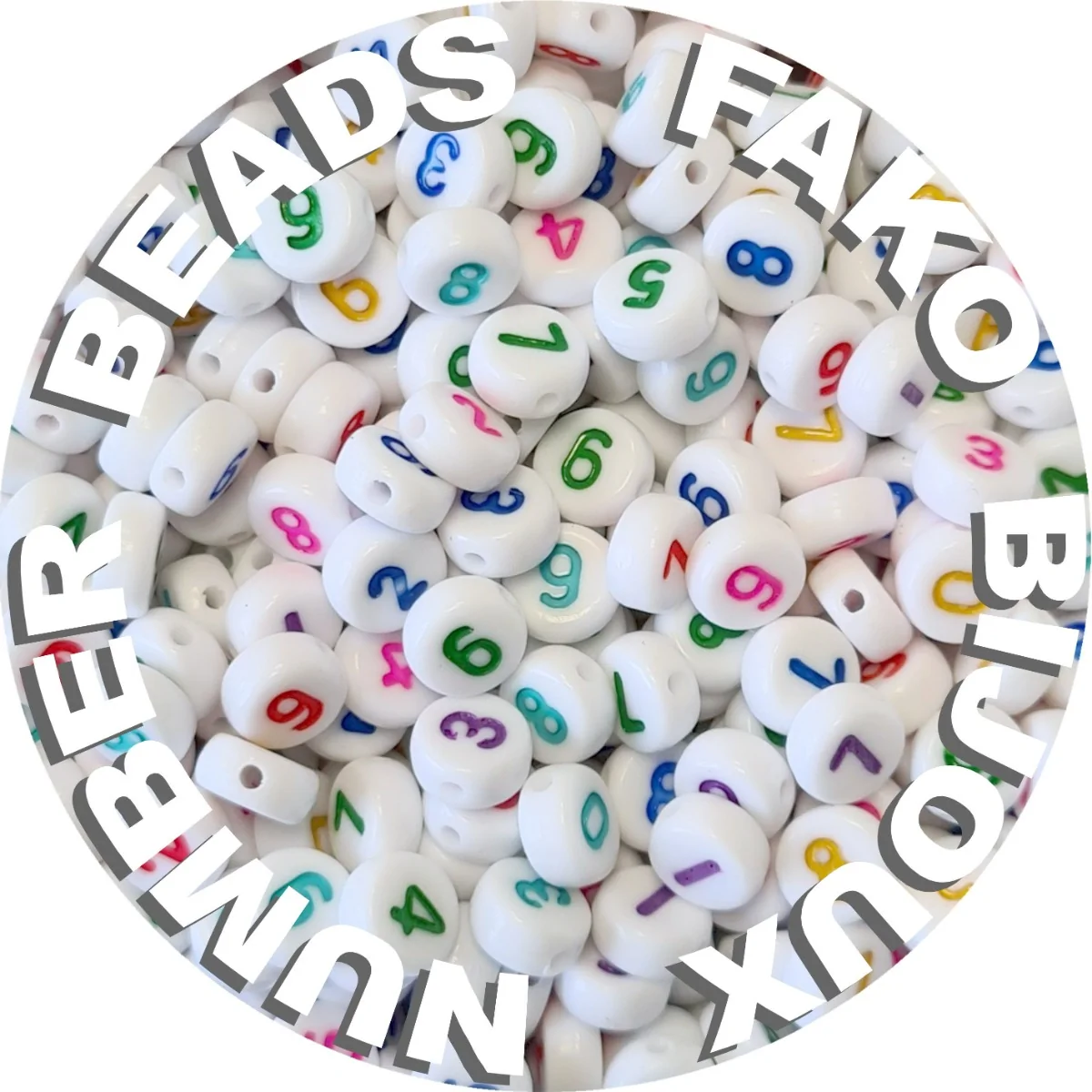 Fako Bijoux - Cijferkralen  - Number Beads - Acryl Kralen - Sieraden Maken - 250 Stuks - Regenboog