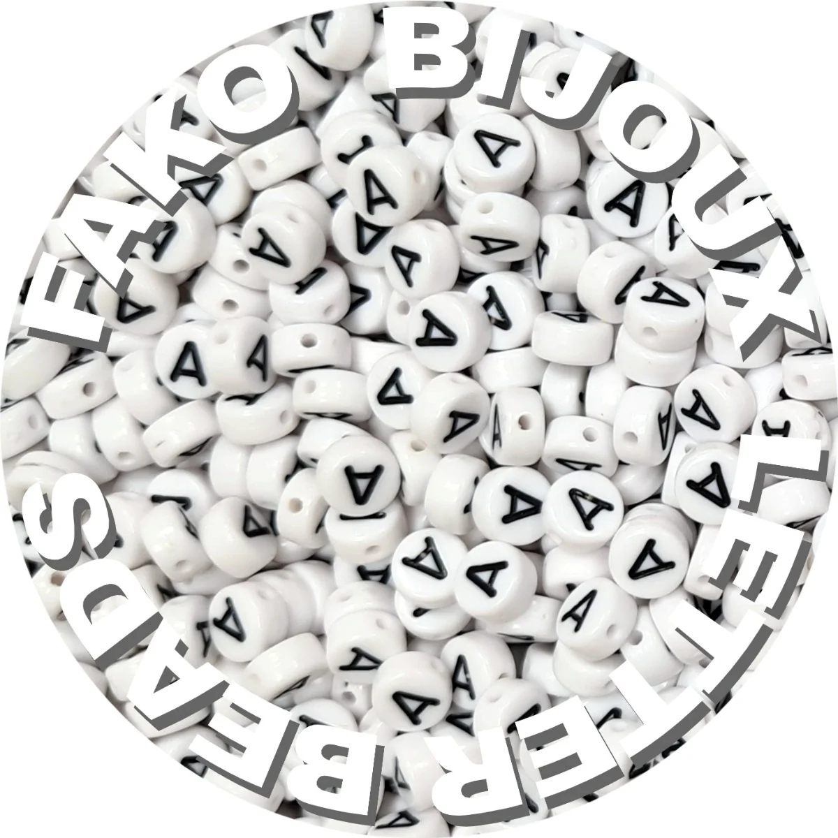 Fako Bijoux - Letterkralen A - Letter Beads - Alfabet Kralen - Klinkers - Sieraden Maken - 250 Stuks - Wit