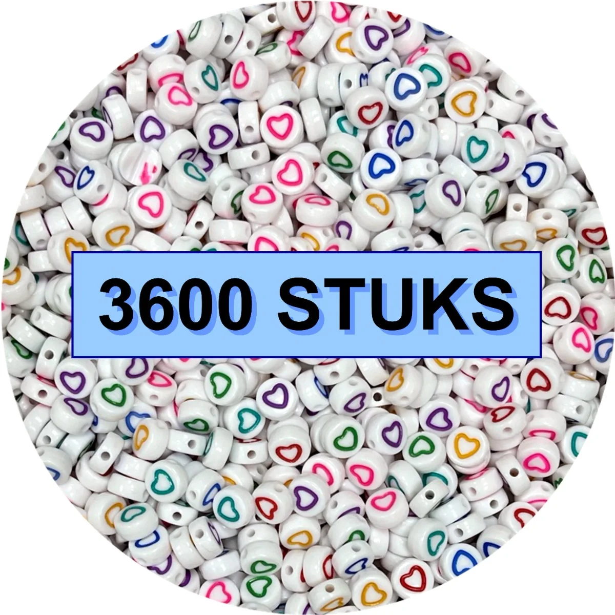 Fako Bijoux - Hartjes Kralen Bulk - Acryl - 7mm - Sieraden Maken - 3600 Stuks - Regenboog Open