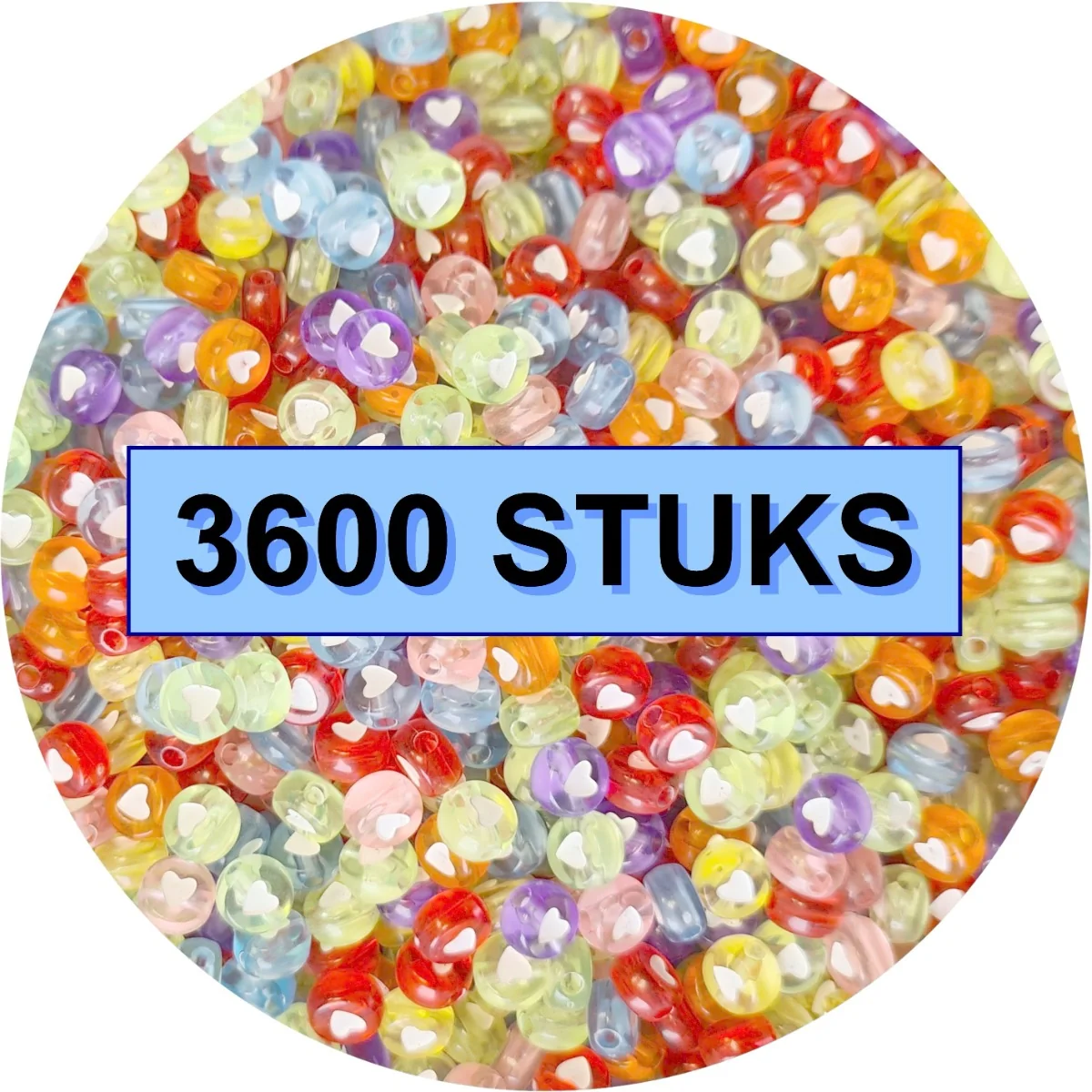 Fako Bijoux - Hartjes Kralen Bulk - Acryl - 7mm - Sieraden Maken - 3600 Stuks - Transparant