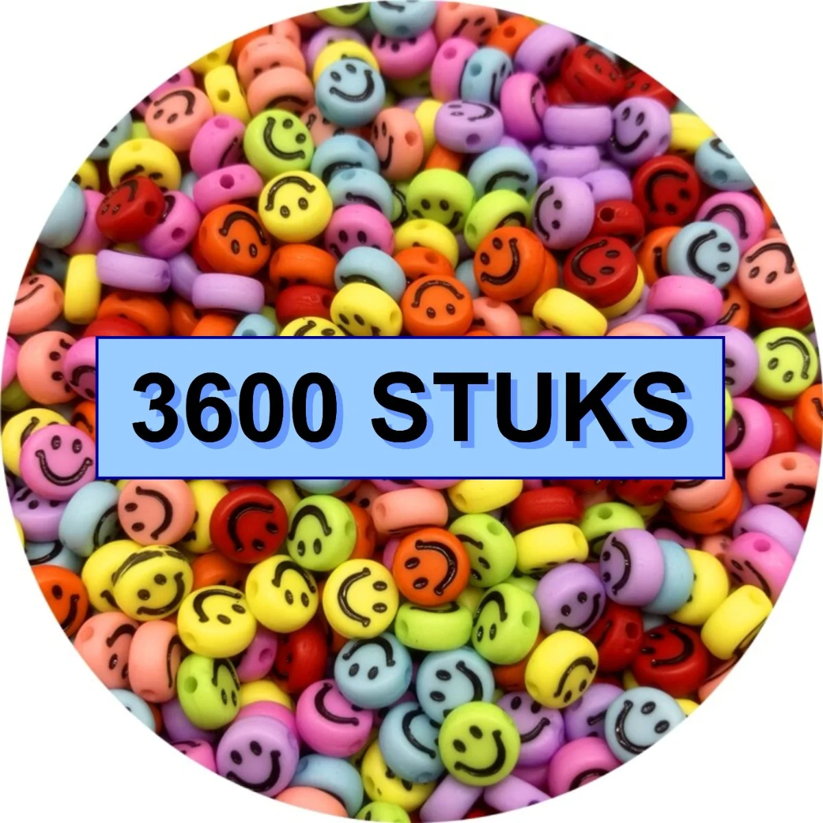 Fako Bijoux - Emoji / Smiley Kralen Bulk - Acryl - 7mm - Sieraden Maken - 3600 Stuks - Mix