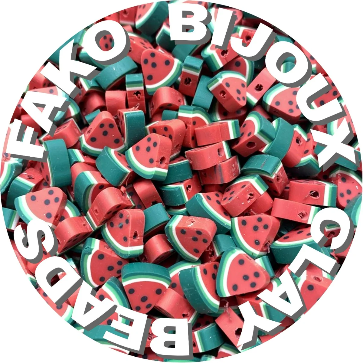 Fako Bijoux - Klei Kralen Watermeloen Rood - Figuurkralen - Kleikralen - 10mm - 50 Stuks