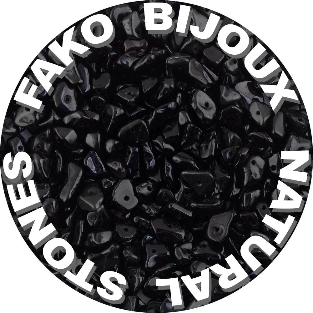 Fako Bijoux - Stukjes Natuursteen - Natuursteen Chips - Stukjes Onregelmatige Natuursteen Split In Doosje - 5-8mm - 60-70 Gram - Obsidiaan