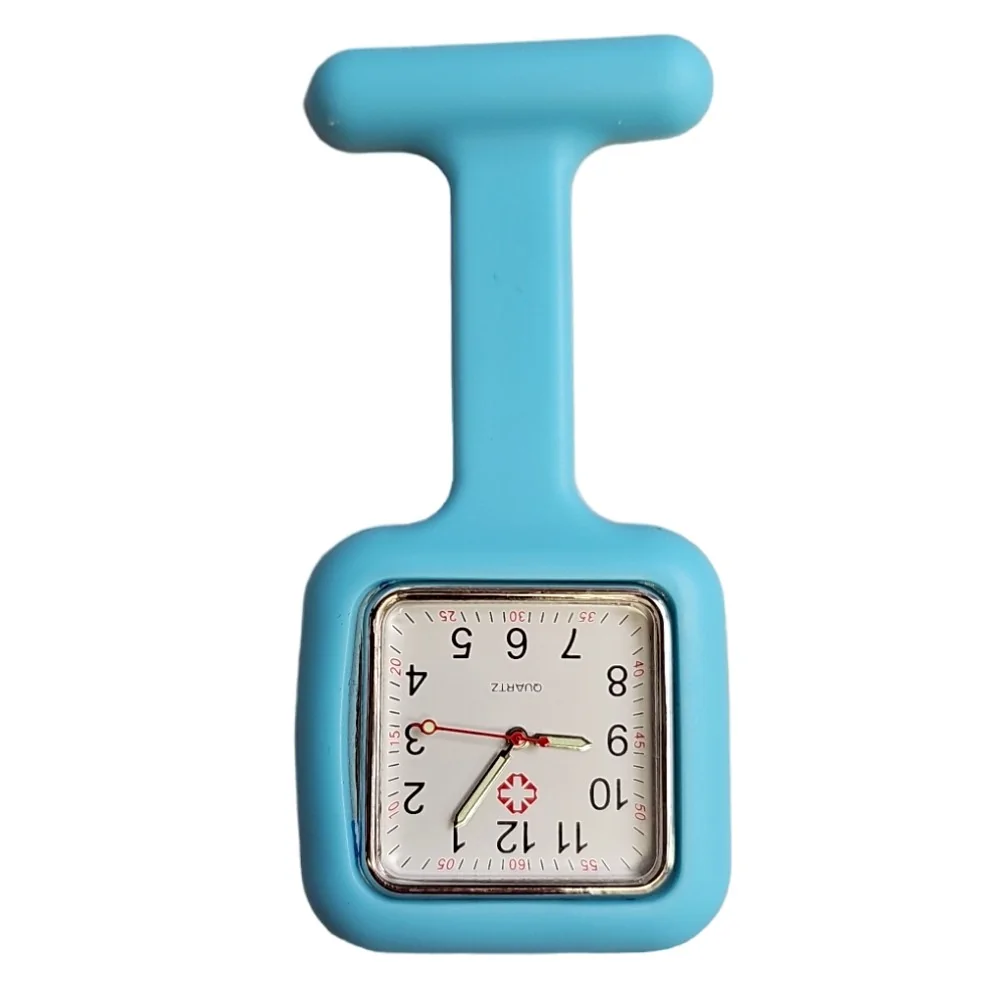 Fako - Verpleegstershorloge - Siliconen Vierkant - Aqua Blauw