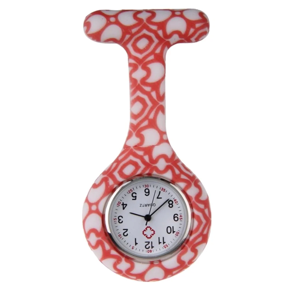 Fako - Verpleegstershorloge - Siliconen Print - Rood Patroon