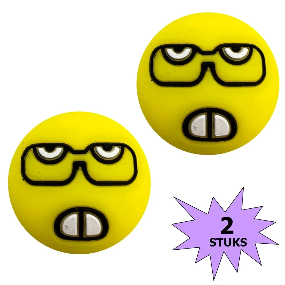 Fako Bijoux - Tennisdemper - Emoji - Nerd - 2 Stuks
