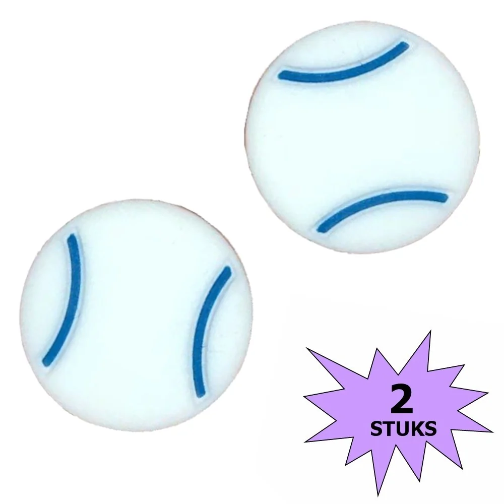 Fako Bijoux - Tennisdemper - Tennisbal - Wit - 2 Stuks