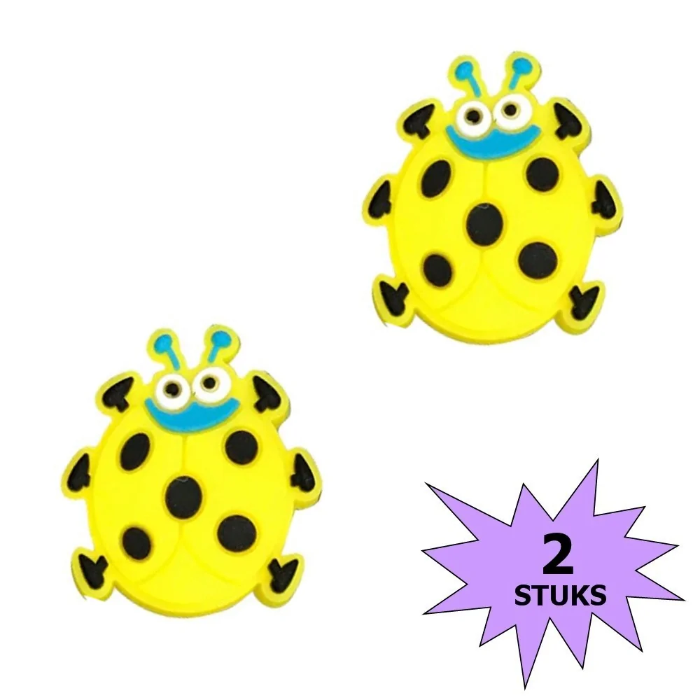 Fako Bijoux - Tennisdemper - Lieveheersbeestje - Geel - 2 Stuks