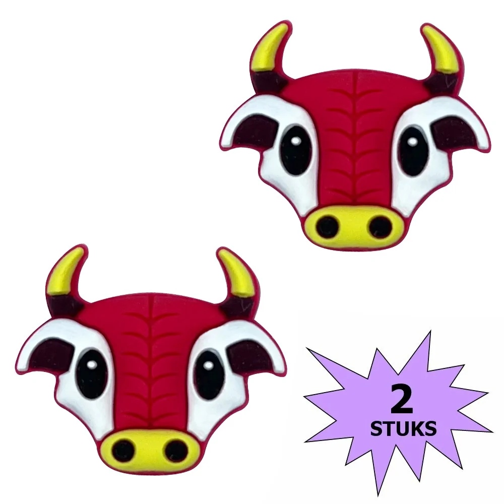 Fako Bijoux - Tennisdemper - Stier - Bull - Rood - 2 Stuks