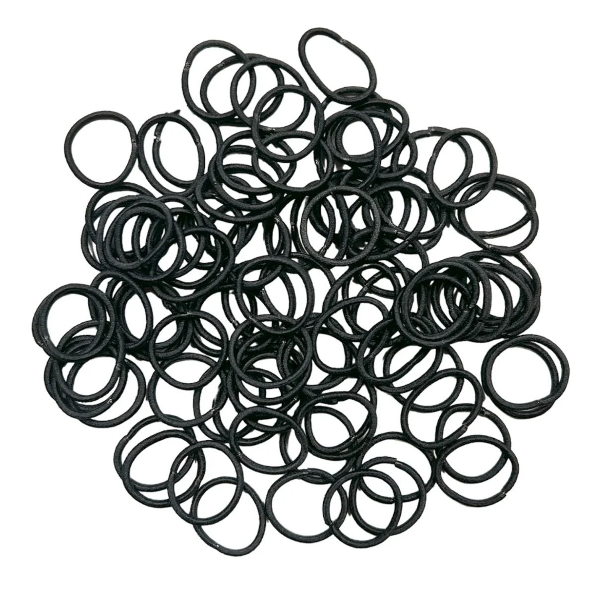 Fako Fashion - Haarelastiekjes Mini - Ø 25mm - 2mm Dik - 100 Stuks - Zwart