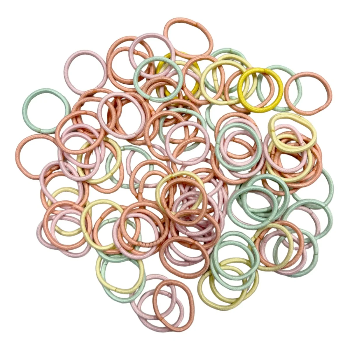 Fako Fashion - Haarelastiekjes Mini - Ø 25mm - 2mm Dik - 100 Stuks - Pastel Mix