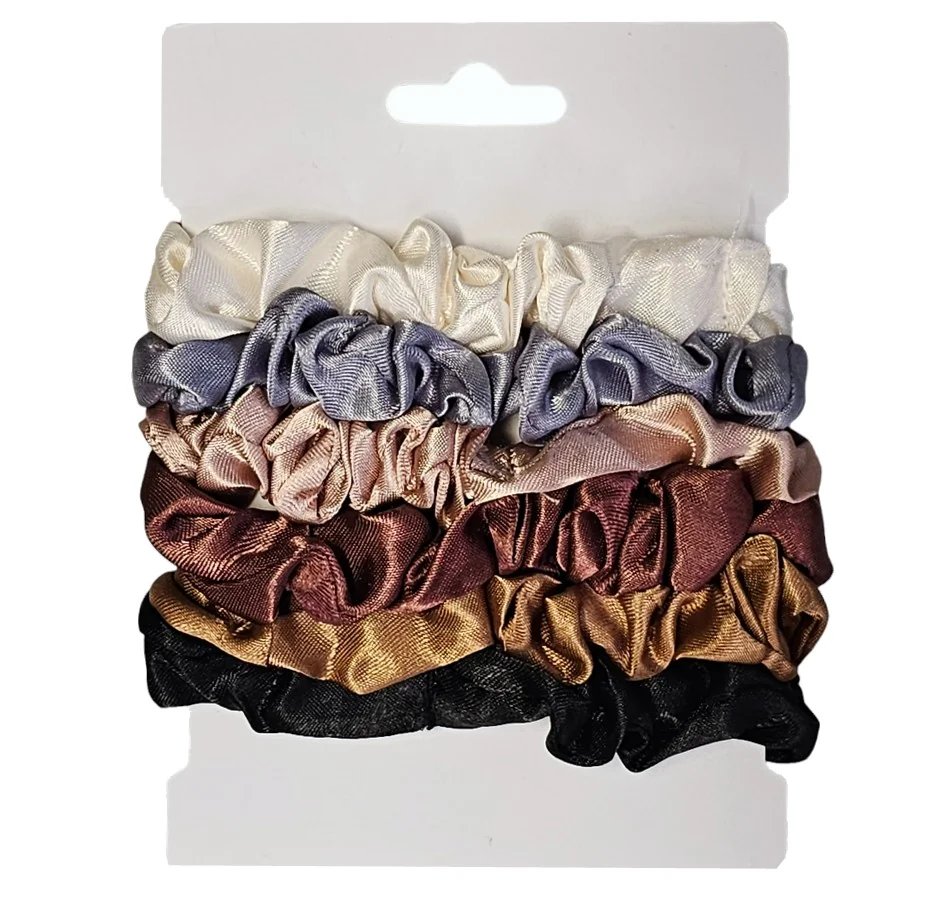 Fako Fashion - Haarelastiek - Scrunchie - Haarwokkel - Haarband - Soft & Silk - 6 Stuks