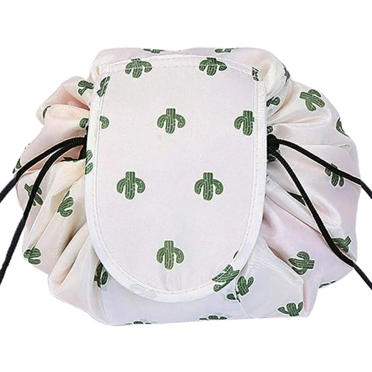 Fako Fashion - Magic Travel Pouch - Cosmetic Opberg Tas - Make-up Opbergsysteem - Make-up Toilettas - Reistas - Cosmetica Accessoires Organiser - Handige Toilettas - Cactus Wit