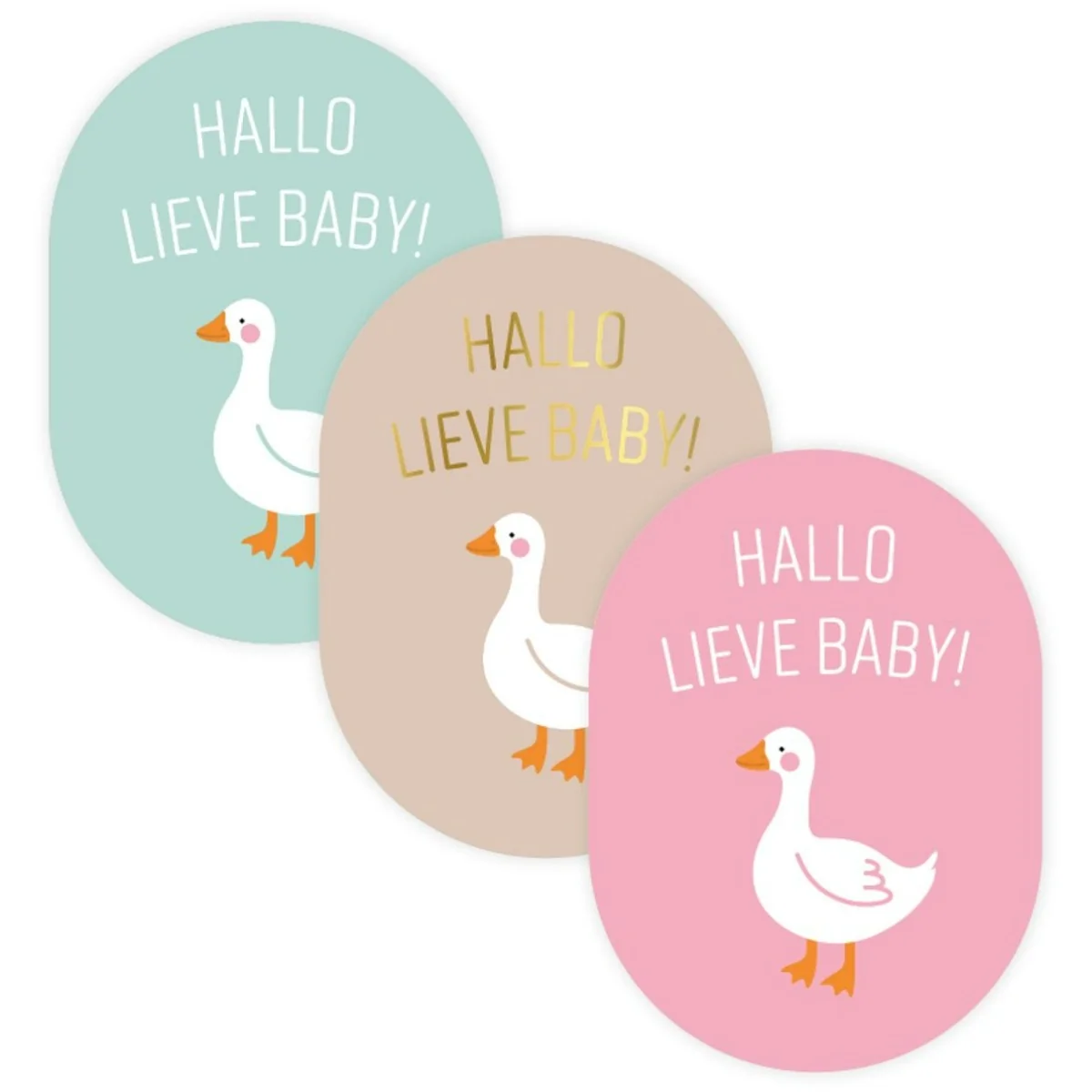 30x Sticker Hallo Lieve Baby - Pastel - Sluitsticker - Sluitzegel - Feeststicker Presentje - Enveloppe - Cadeau - Gift - Cadeauzakje - Traktatie - Leuk inpakken - Sticker - 43x59mm - 30 Stuks