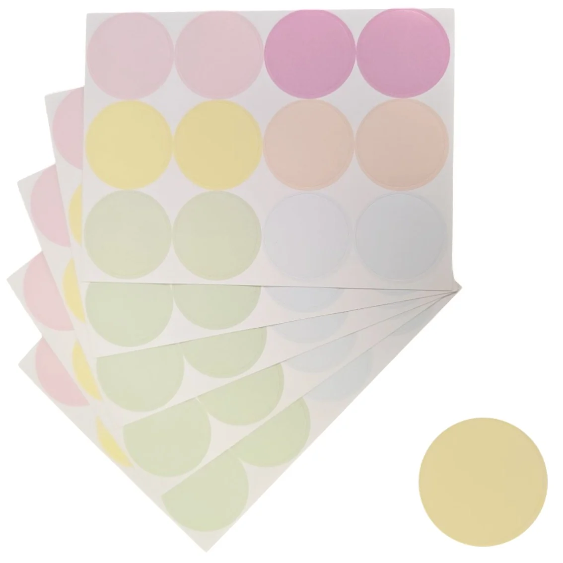 Fako Bijoux - 120 Gekleurde Pastel Stickers Op Vel - 35mm - Diverse Kleuren - Sluitsticker - Sluitzegel - Cadeau Sticker - Mix - 120 Stuks