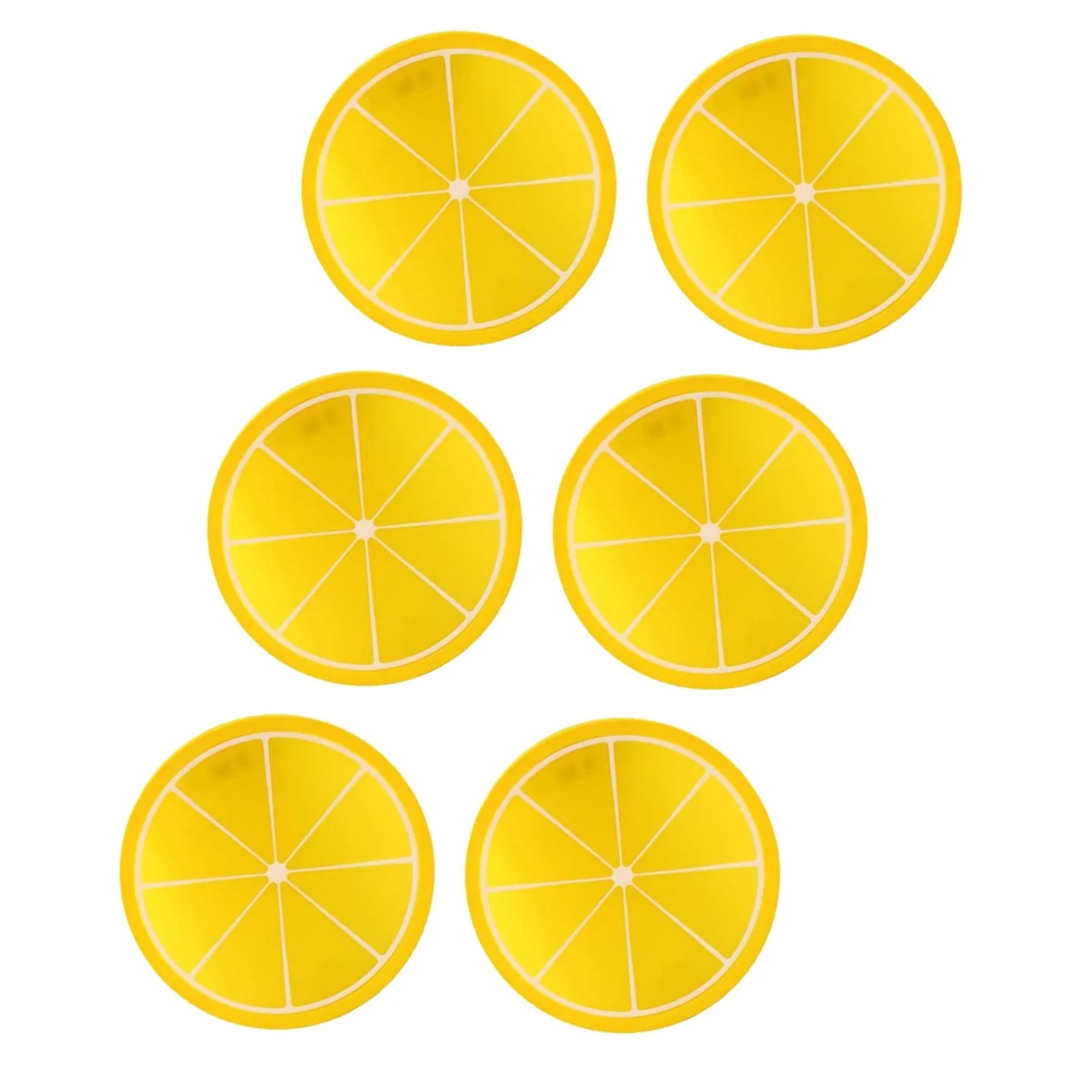 Fako Bijoux - Fruitige Siliconen Onderzetters -  Fruit Collectie - 6 Stuks - 9cm - Citroen