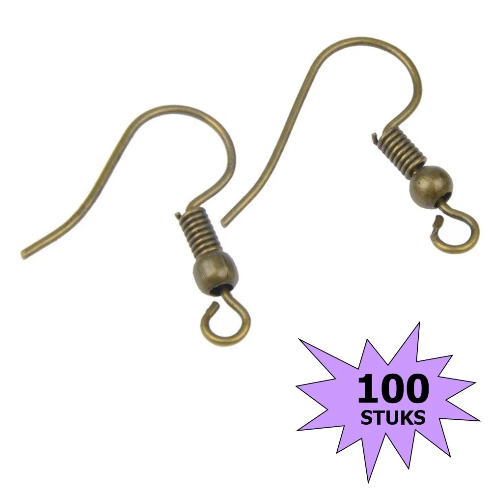 Fako Bijoux - Oorbel Haakjes - Bronskleurig - 100 Stuks