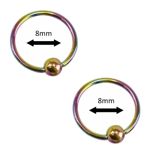 Fako Bijoux - Ball Closure Piercing - Ring - 8mm - Multicolour - 2 Stuks