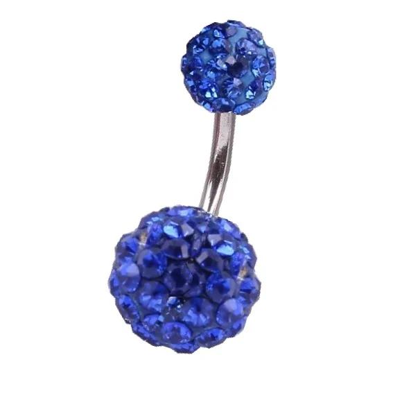 Fako Bijoux - Navelpiercing - Disco Dots Duo - Donkerblauw