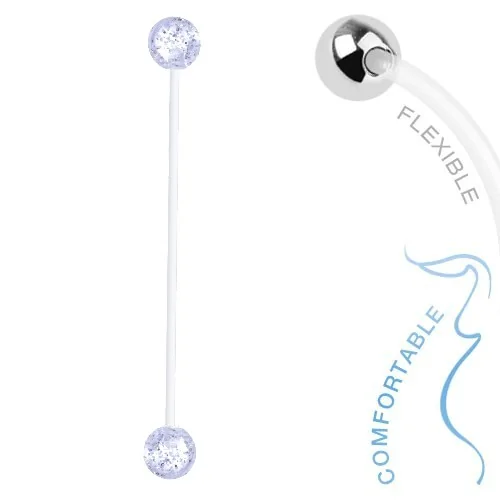 Fako Bijoux - Zwangerschapspiercing - Bioplast Glitter - Transparant