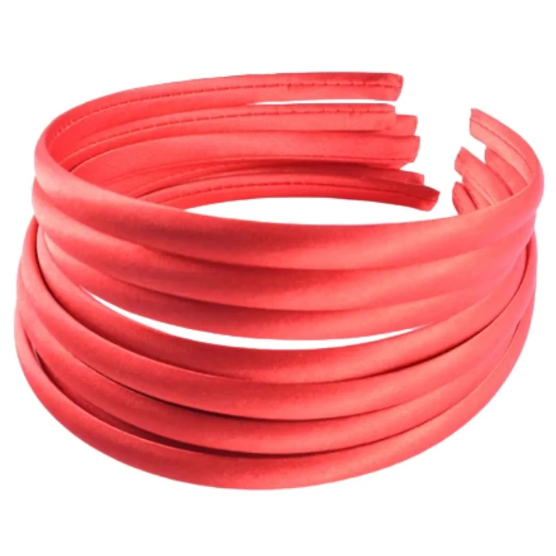 Fako Fashion - Diadeem - Satijn - 10mm - Rood - 10 Stuks