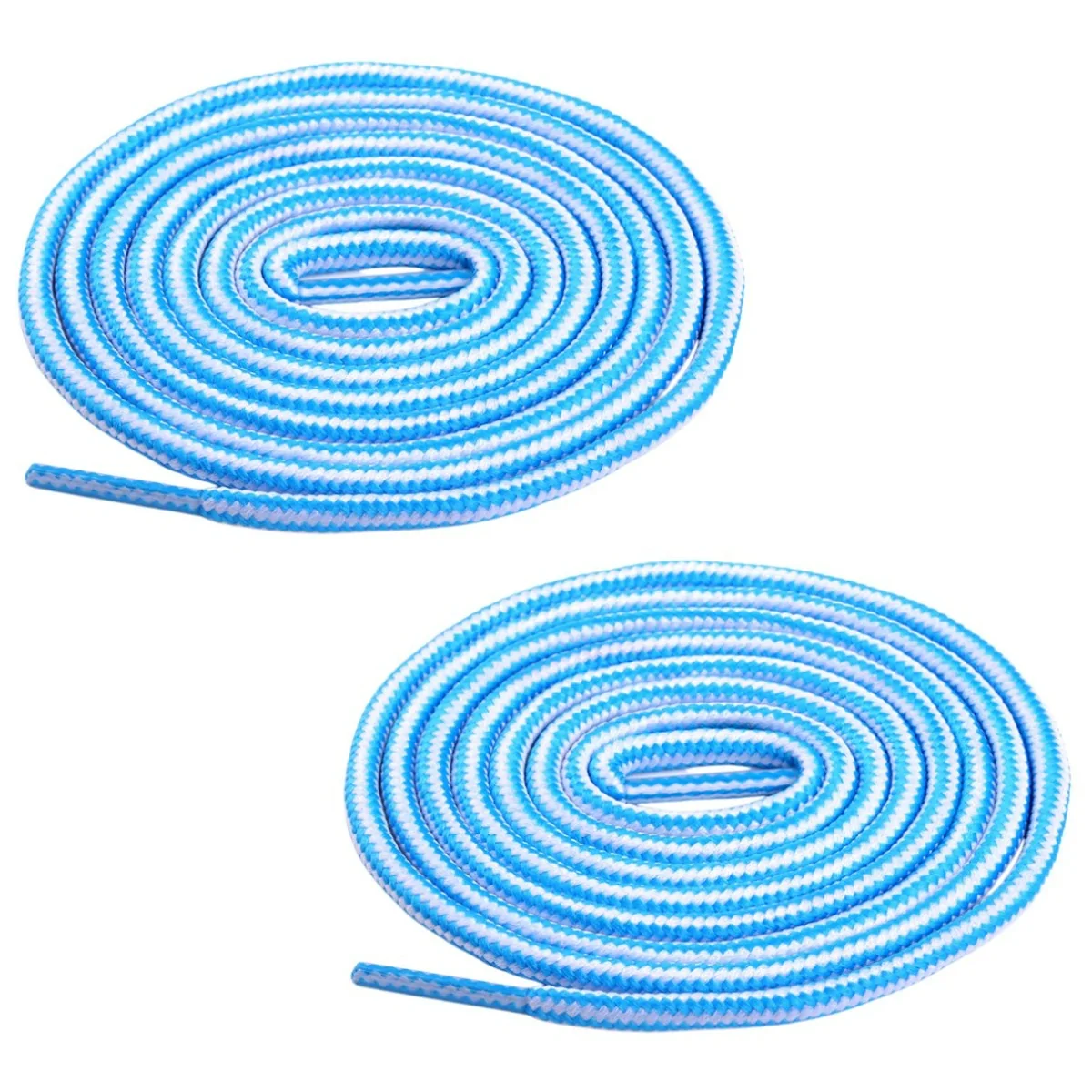 Fako Fashion - Schoenveters - Rond - Gevlochten Mix -  5mm - 120cm - 1 Paar - 2 Stuks - Blauw/Wit
