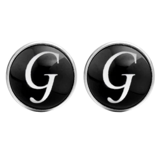 Fako Bijoux - Manchetknopen - Rond - Ø 18mm - Alfabet - Letter G