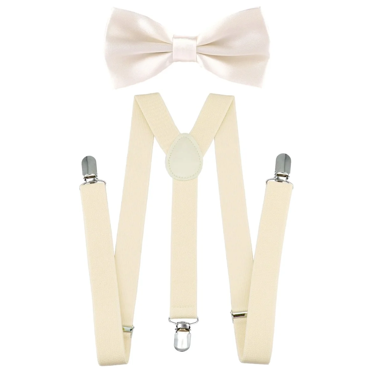 Fako Fashion - Bretels Met Vlinderstrik - Effen - 100cm - Crème