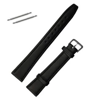 Fako - Horlogebandje - Echt Leer - Small - 20mm - Zwart