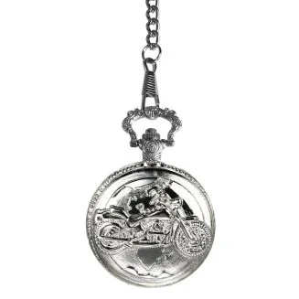 Fako - Zakhorloge - XXL - Motor - Ø 47mm - Zilverkleurig