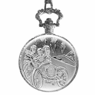 Fako - Zakhorloge - XXL - Automobiel - Ø 47mm - Zilver