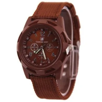 Fako - Horloge - Army - Bruin
