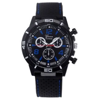Fako - Herenhorloge - Geneva - Platinum - Blauw
