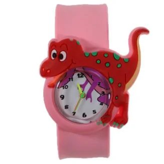 Fako - Kinderhorloge - Slap On Mini - Dinosaurus - Roze/Rood